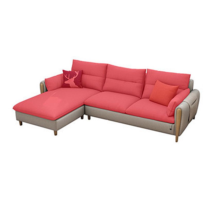 34.64 " H Cotton Blend Square Arm Sofa & Chaise for Living Room