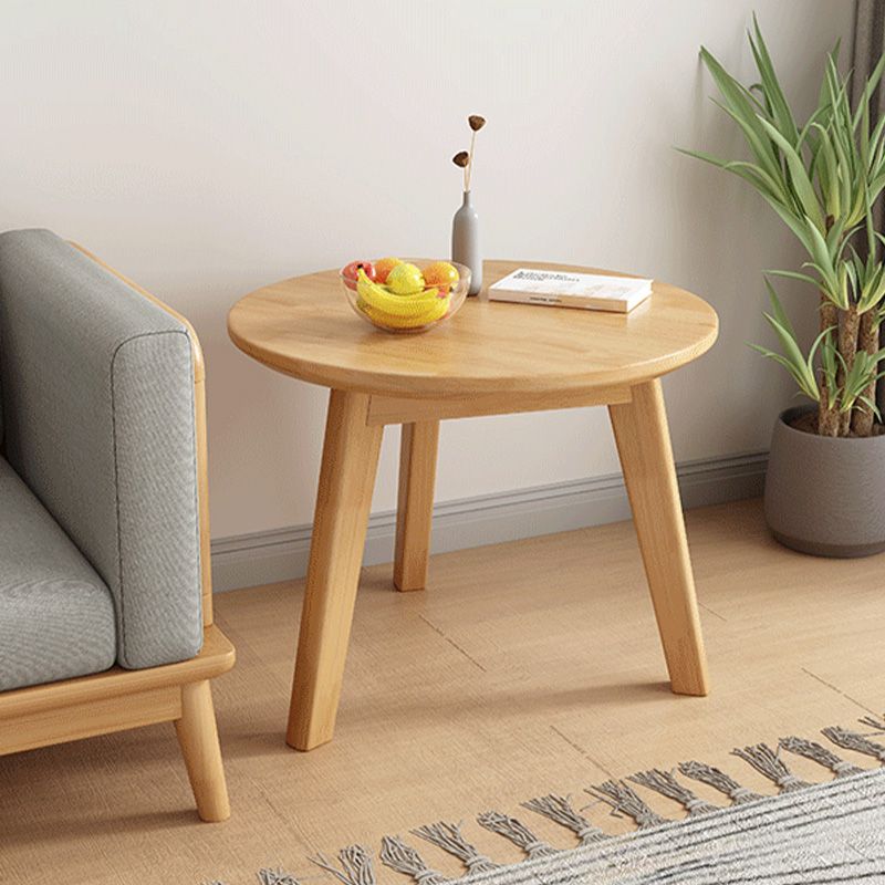 Side Table Solid Wood 3 Legs Round Nordic Living Room End Table