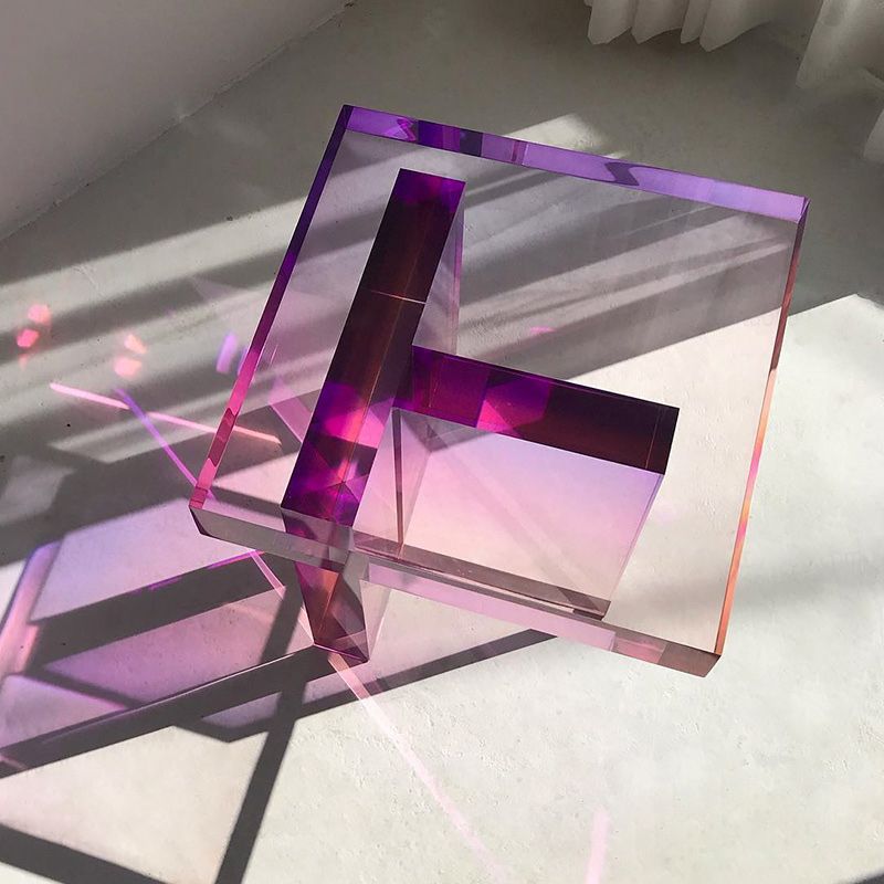 15" Wide Glam Corner Table Acrylic Square Accent Side Table for Living Room