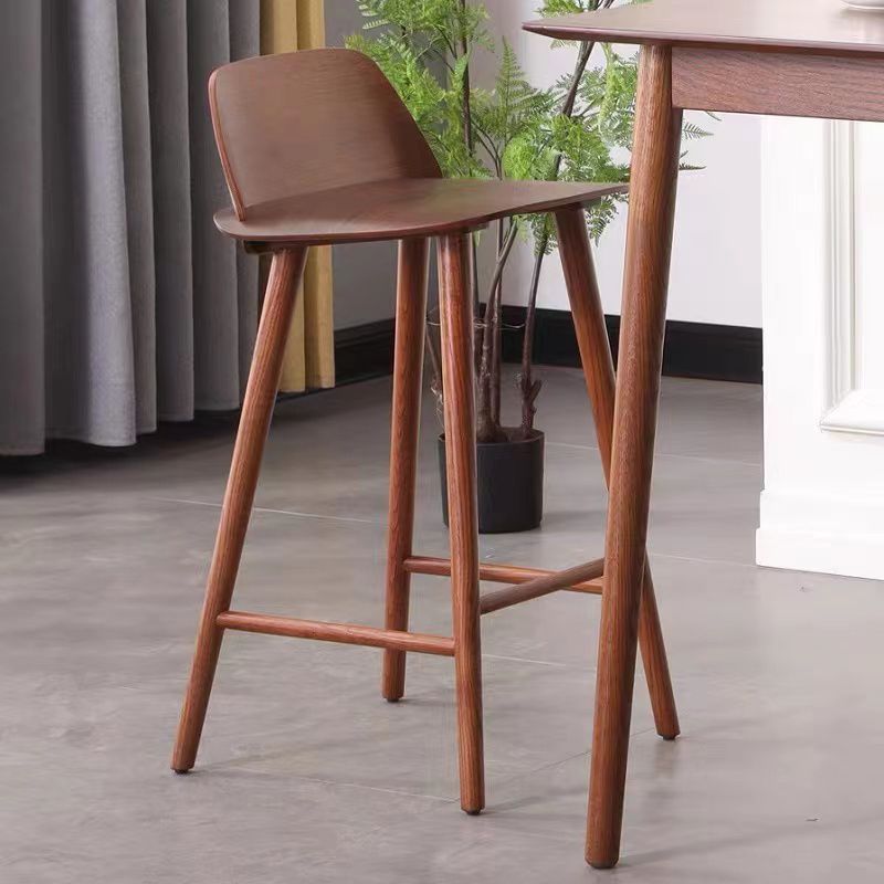 Contemporary Indoor Solid Wood Bar Stool Low Back Armless Stool