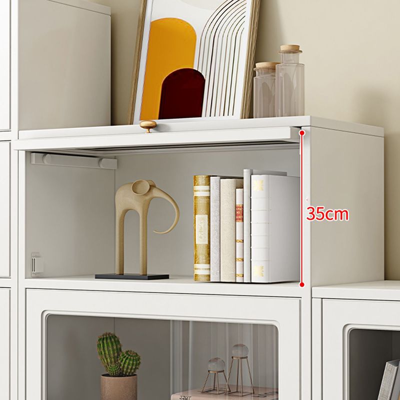 Modern Engineered Wood Bookshelf Standard Closed Back Bookcase with Doors