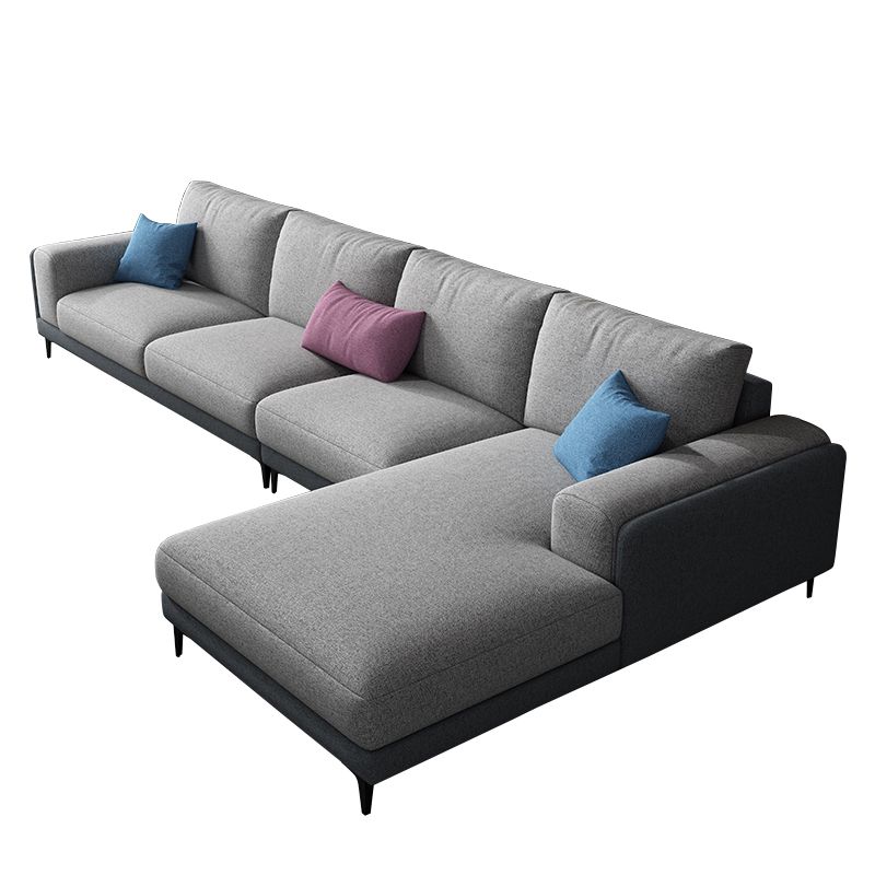 33.07 " H Cotton Blend Square Arm Sofa & Chaise for Living Room