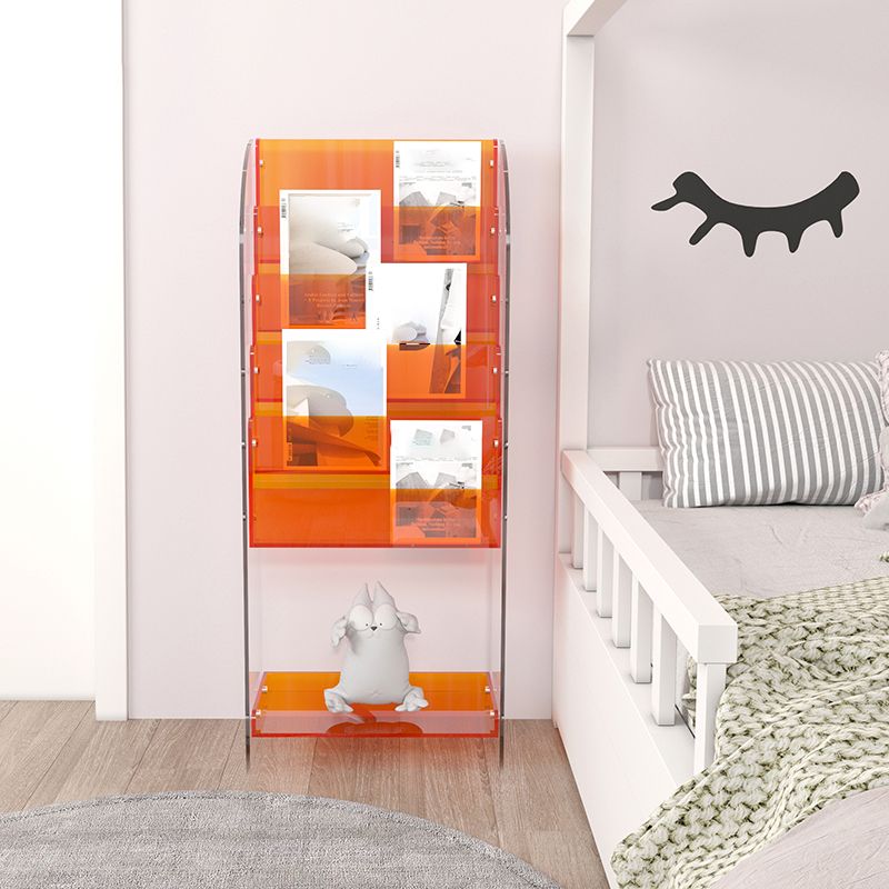 Scandinavian Plastic Book Shelf Freestanding Book Display in Blue/Green/Orange/Pink