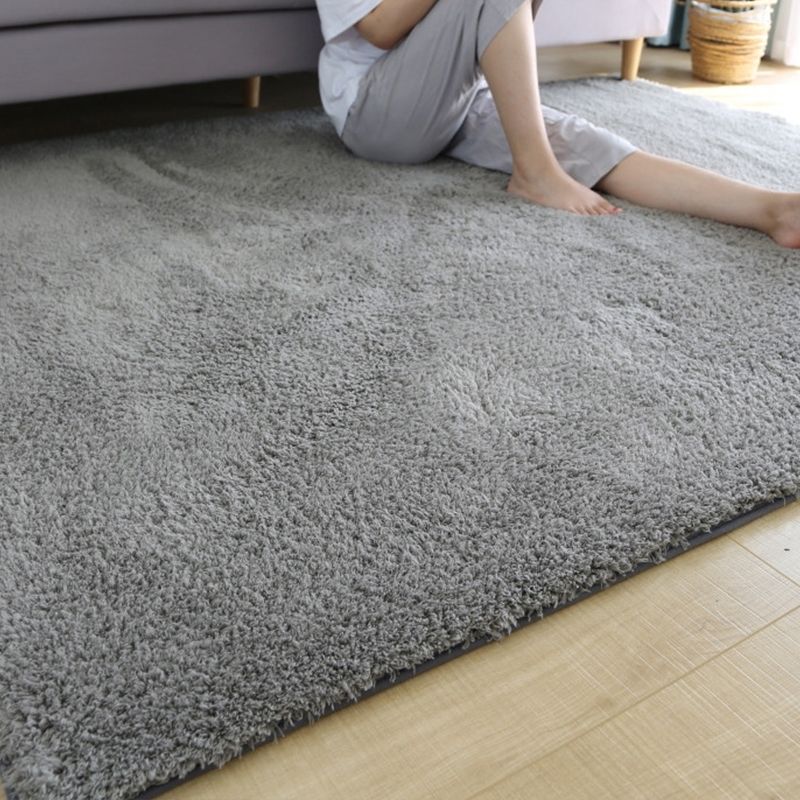 Alfombra sencilla para sala de estar, alfombra interior de color sólido multicolor, mezcla de algodón, respaldo antideslizante, alfombra que admite mascotas