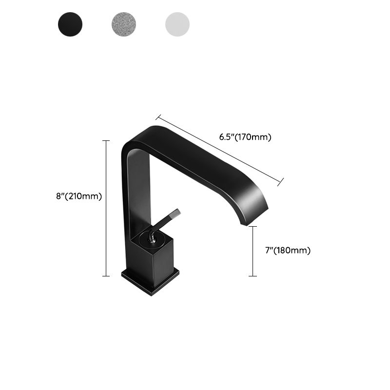 Waterfall Spout Widespread Lavatory Faucet Modern Metal Widespread Sink Faucet