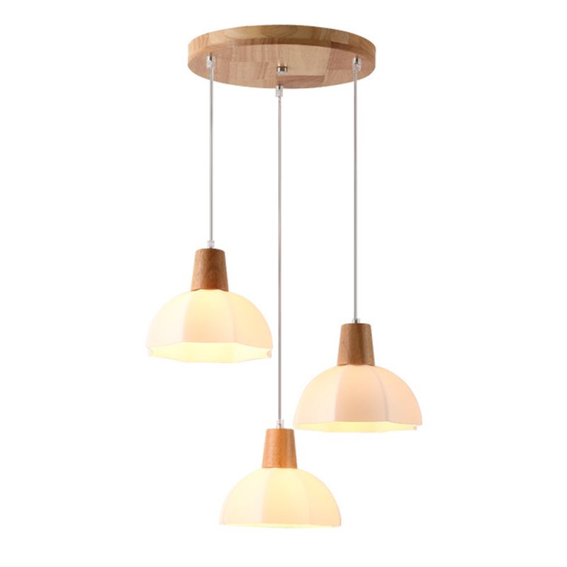 Moderner Stil hängend hängendes helles Holz und Glasanhänger Licht für Schlafzimmer Küche