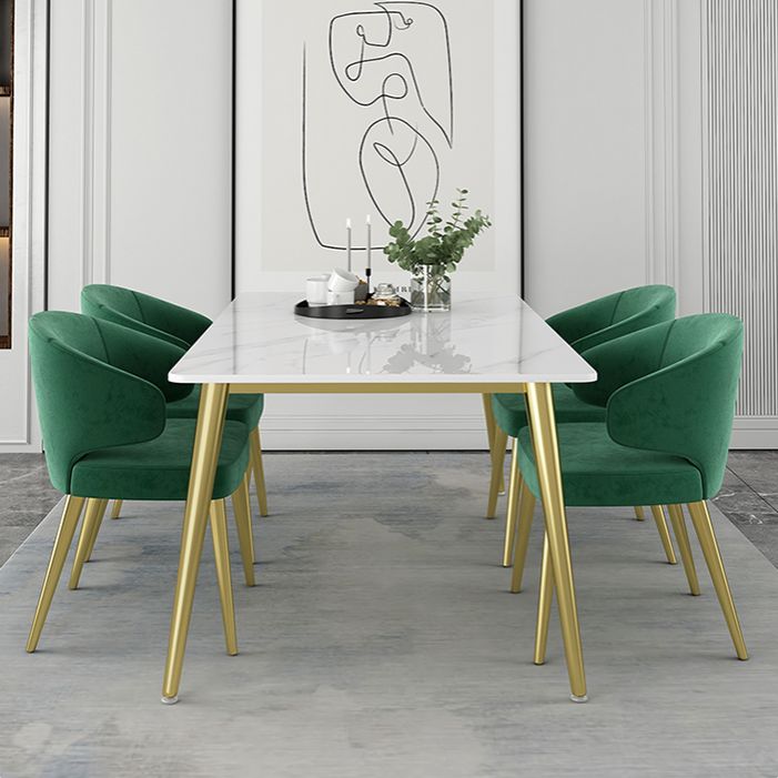 1/2/5 Pieces Rectangular Dining Table Set Modern Stone Dining Room Table and Chairs