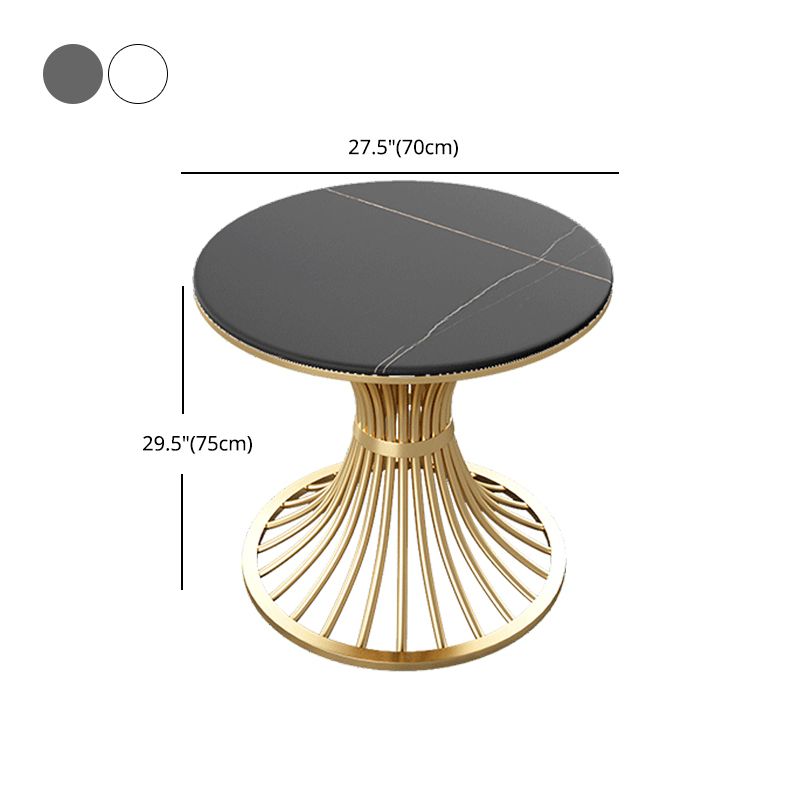 1/5 Pcs Metal Glam Style Dining Room Set with Round Table and Pedestal Base Dining Set