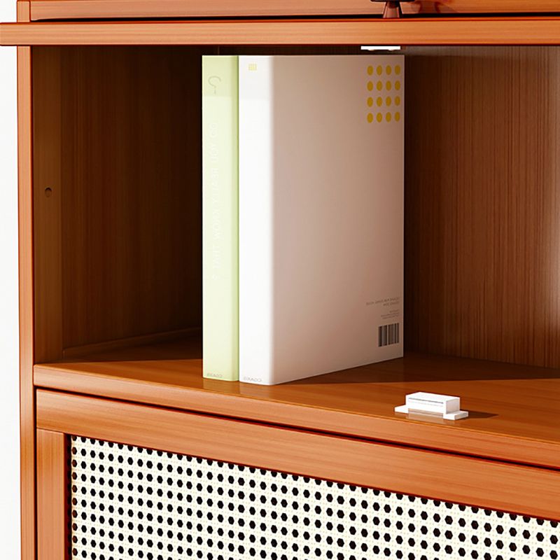 Bamboo Contemporary Bookshelf Standard Bookcase with Cabinets