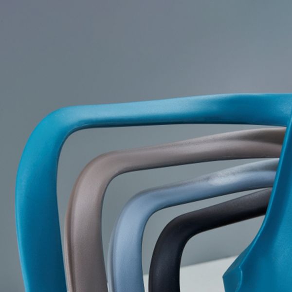 Sillas interiores y exteriores de plástico modernas, sillón con respaldo de listones para restaurante