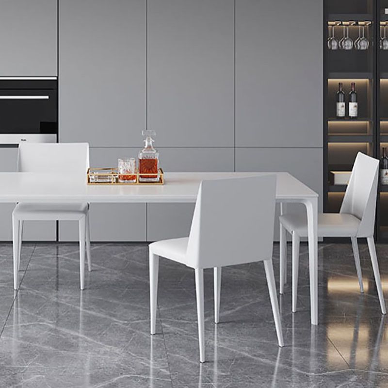 Silla auxiliar de cuero estilo diseñador para el hogar Parsons Silla de comedor con acabado mate (juego de 2)