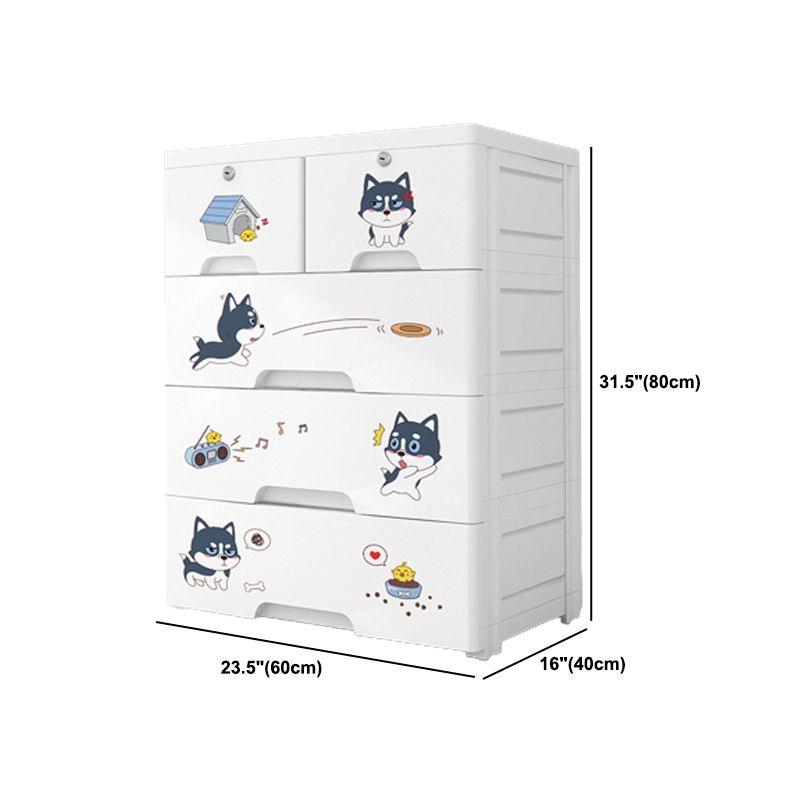 Contemporary Non-Hanging Armoire Plastic Bedroom Wardrobe Closet