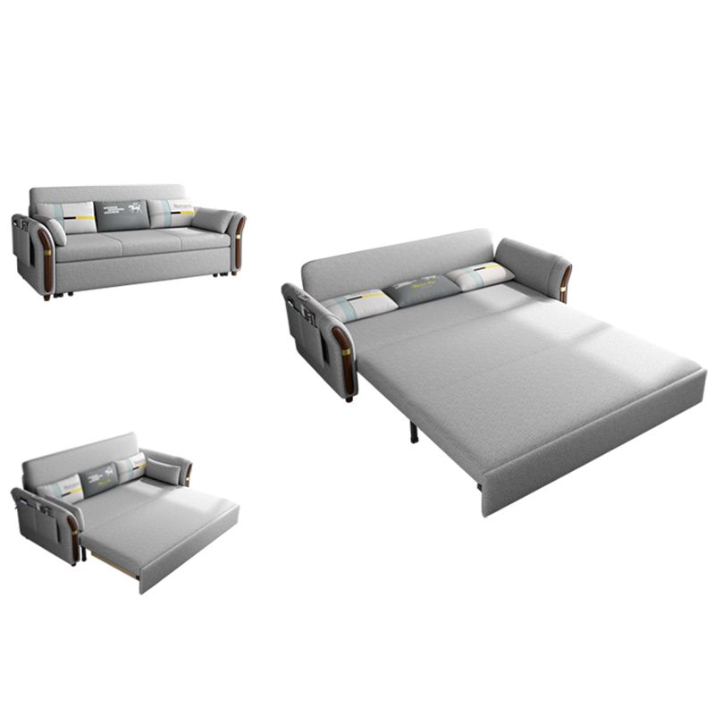 Foldable Glam Sleeper Sofa Flared Arms Convertible Sofas with Storage