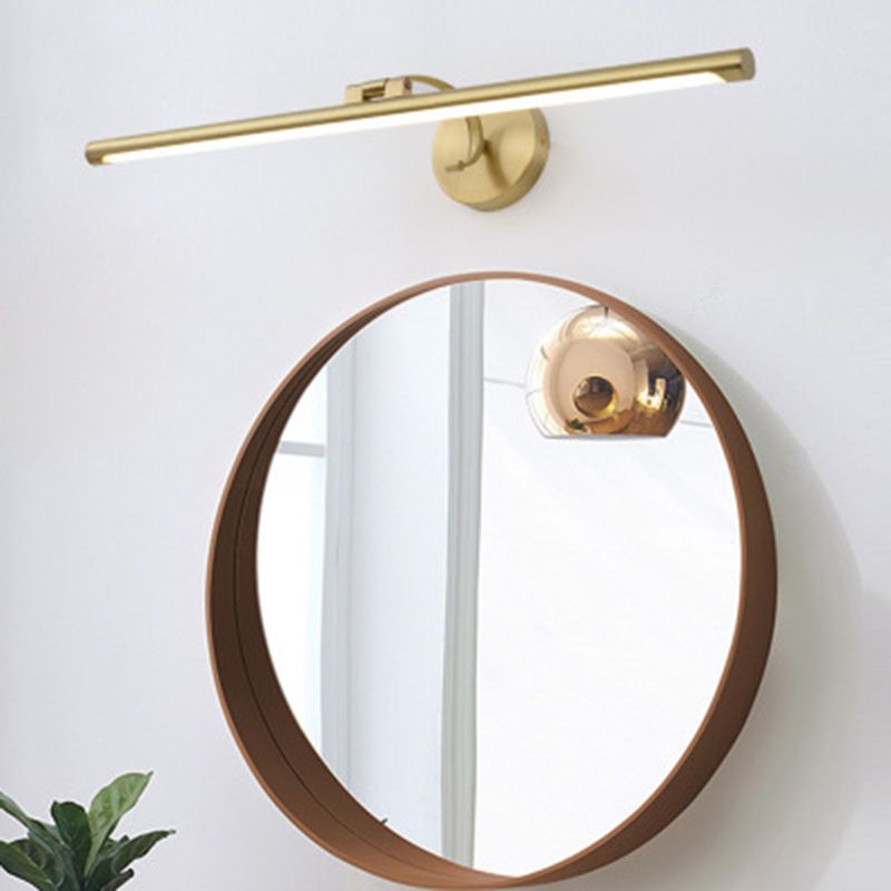 Modern Minimalist Style Linear Wall Mounted Vanity Lights Copper Wall Mounted Light Fixture in Gold Finish