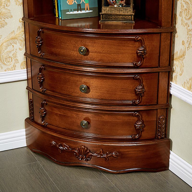 Triangle Accent Cabinet Solid Wood Storage Cabinet with  Drawer