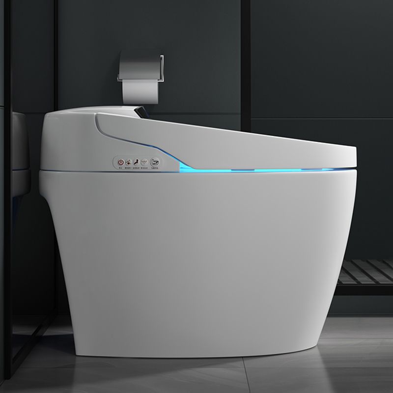 Contemporary Floor Standing Bidet Elongated White Heated Seat Floor Mount Bidet