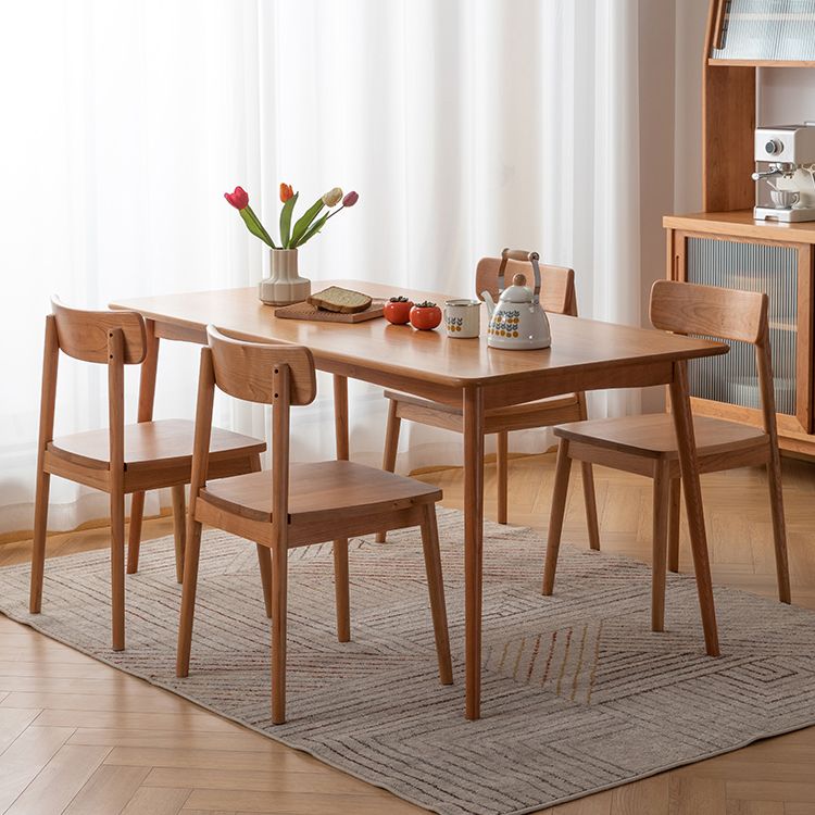 Table de salle à manger moderne de table en bois de cerisier de rectangle avec 4 jambes pour le restaurant