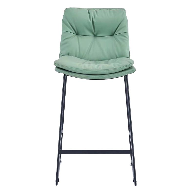 Glam Metal Counter Height Stool with Cushion Bar Stool for Indoor