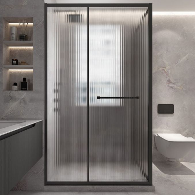 Black Framed Square Shower Enclosure Tempered Glass Shower Stall