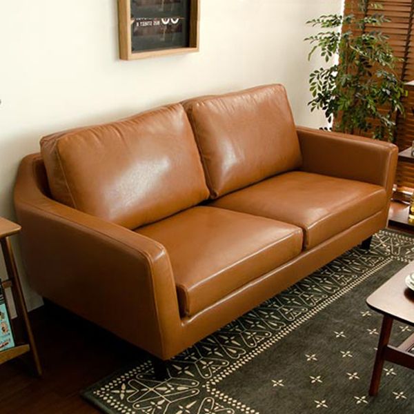 Mid-century Faux Leather Sofa 33.46" Wide Sofa for Living Room