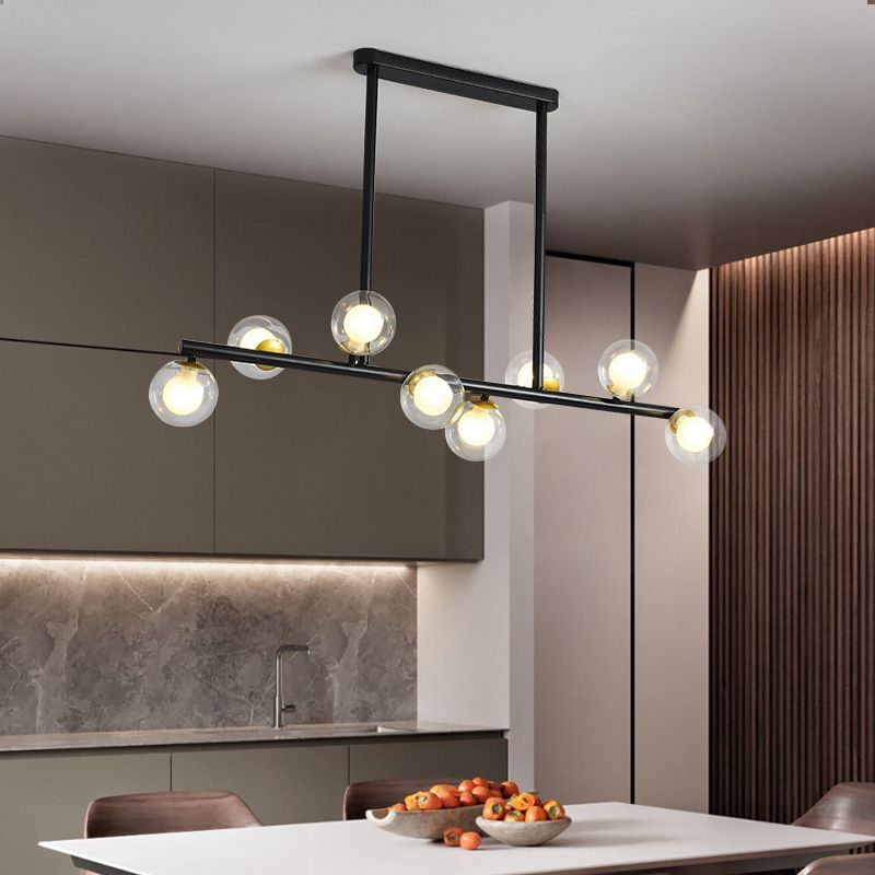 Modern Fashionable Sputnik Island Light Wrought Iron Pendant Light with Clear Glass Shade