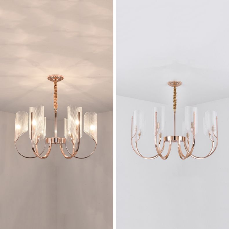 Postmodern Metal Acrylic Chandelier Lighting Fixtures Gold Hanging Chandelier