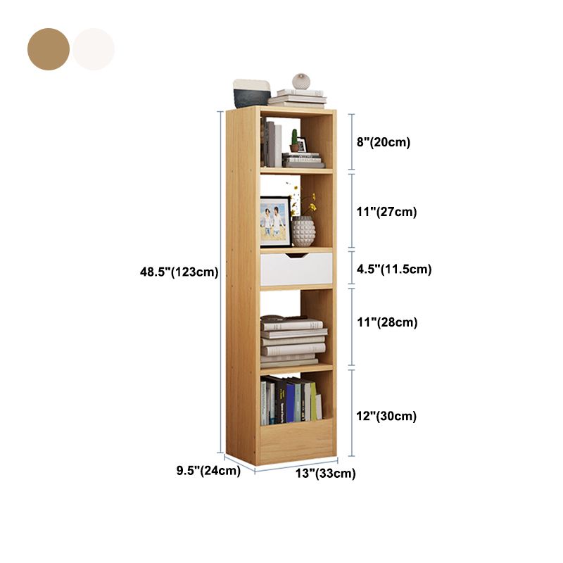 Contemporary Wood Bookcase, Geometric Bookshelf for Living Room