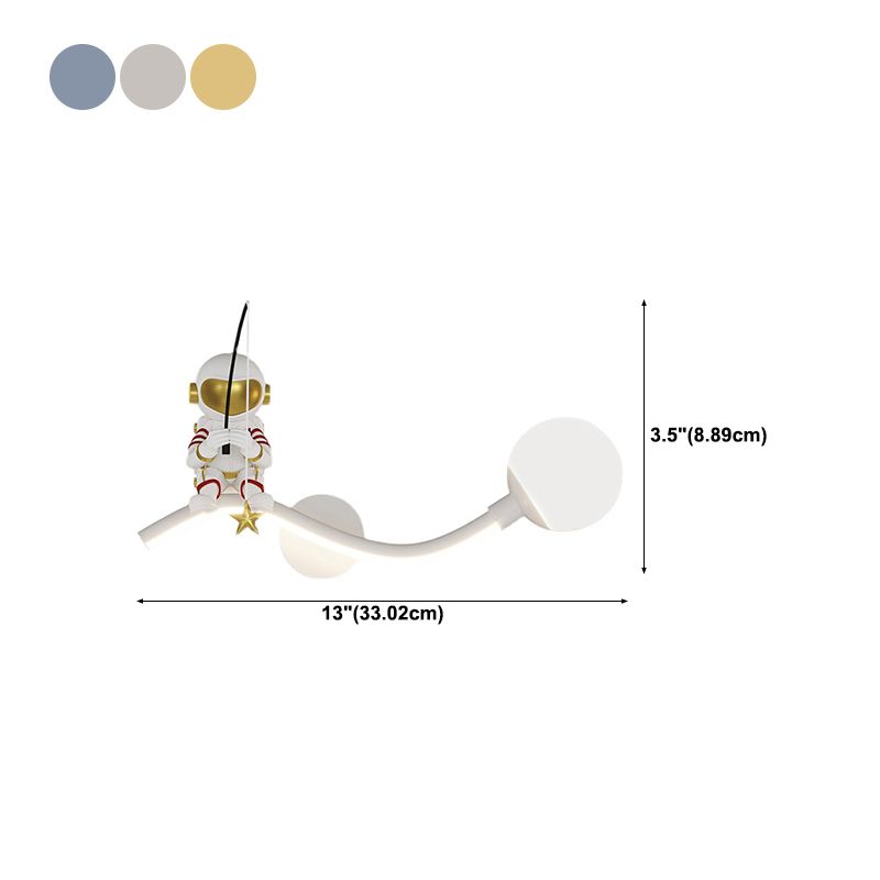 Astronaut LED Wall Mount Light Children Wall Light with Acrylic Shade for Kid's Room