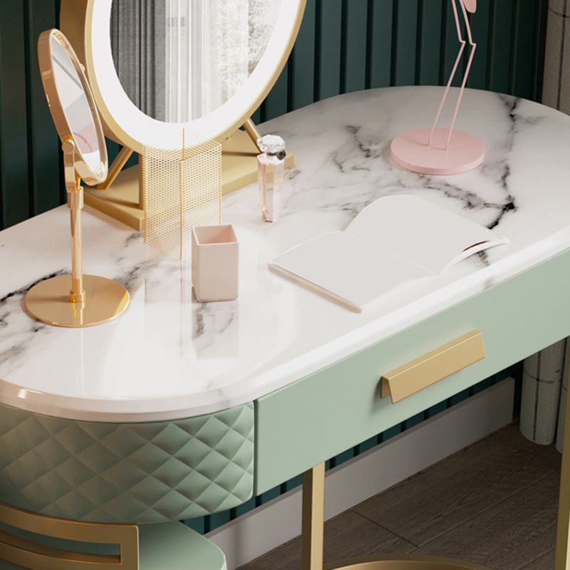 Green Makeup Vanity Desk 30.31" High Vanity Tables with 3 Drawer