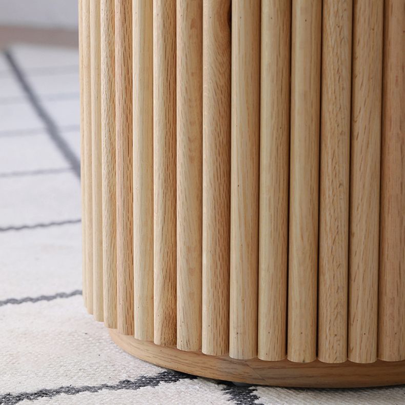 Zeitgenössischer runder Esstisch aus massivem Holz mit Holzplatte für das Esszimmer
