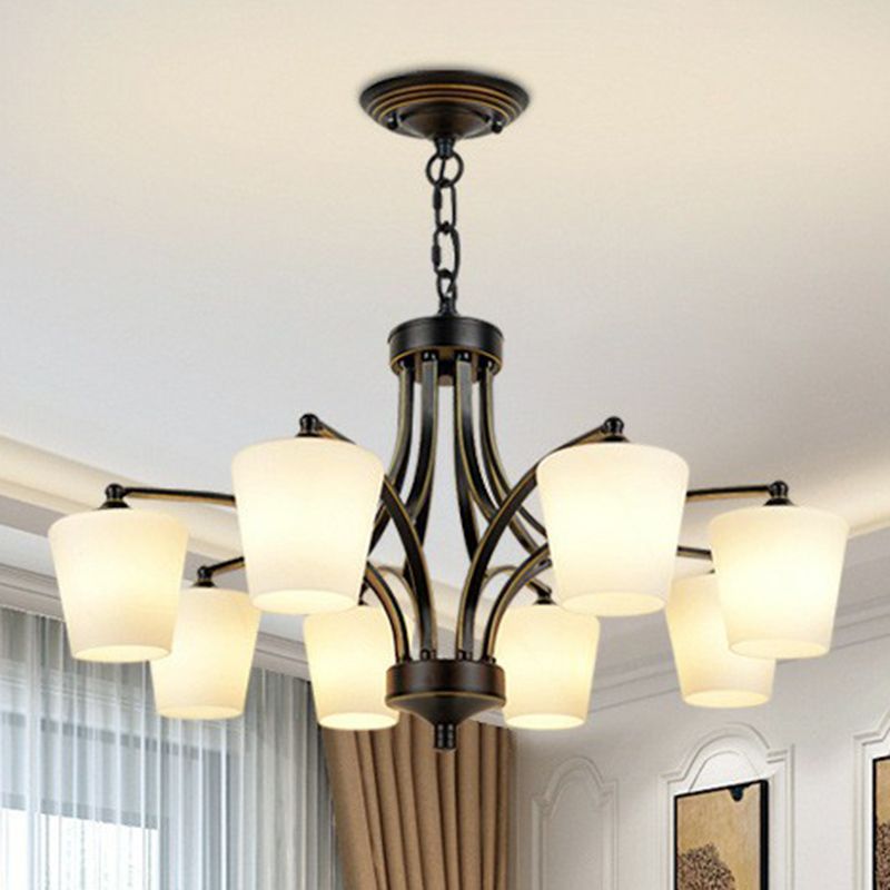Retro -sich verjüngter Schatten Kronleuchter hängendes Glashängung Licht für Esszimmer
