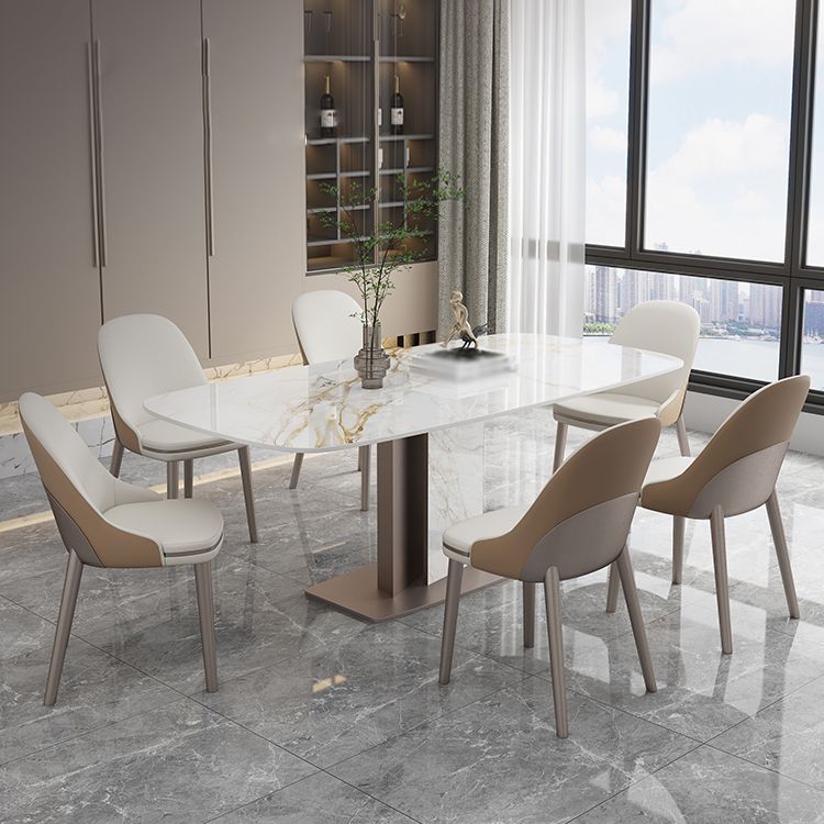 Luxury Sintered Stone Top Dining Set 1/2/5/6/7 Pieces Rectangle Dining Table with Chairs
