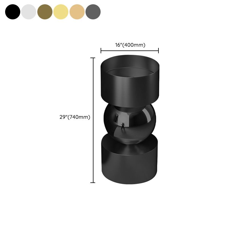Contemporary Bathroom Sink with Pop-Up Drain Metal Round Pedestal Bathroom Sink