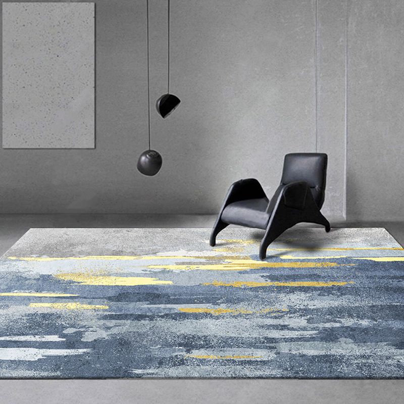 Gold Modern Carpet Polyester Graphic Carpet Non-Slip Backing Carpet for Living Room