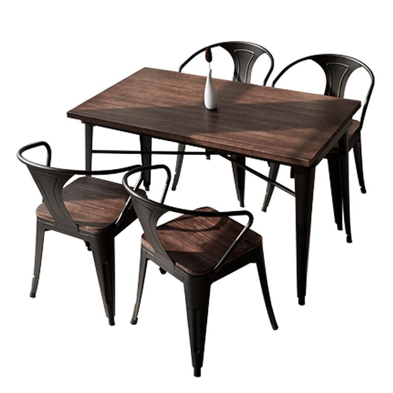 Industrial Dining Chairs Set 1/2/5 Pcs Metal Dining Table and Chairs