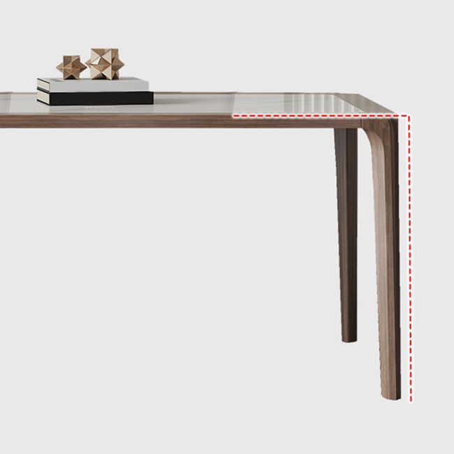 Modern Sintered Stone Top Dining Set Rectangle 1/4/5/7 Pieces Wooden Table Set
