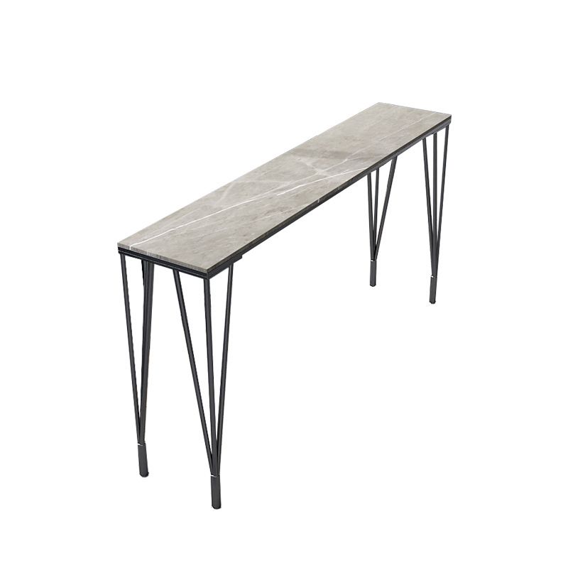Rectangle Sintered Stone Bar Table Industrial Dining Table with 4 Legs
