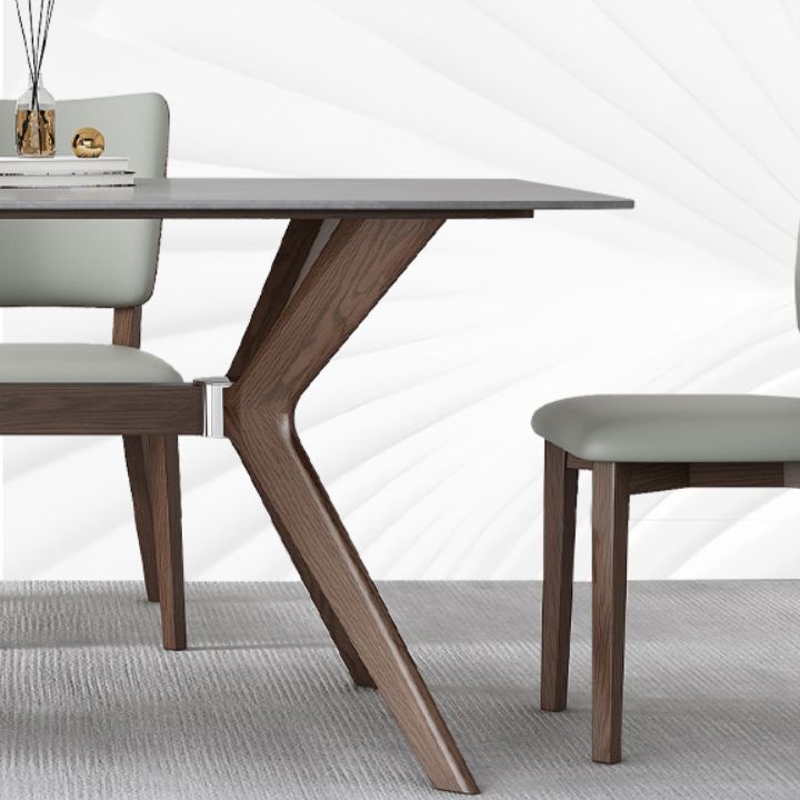 Medieval Modern Stone Dining Table Trestle Base Table for Dining Room