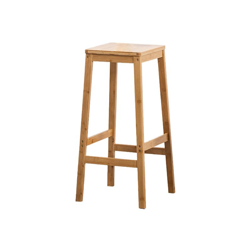 Dining Room Simple Wood Barstool Wood 4 Legs Bar Stool with Pedal