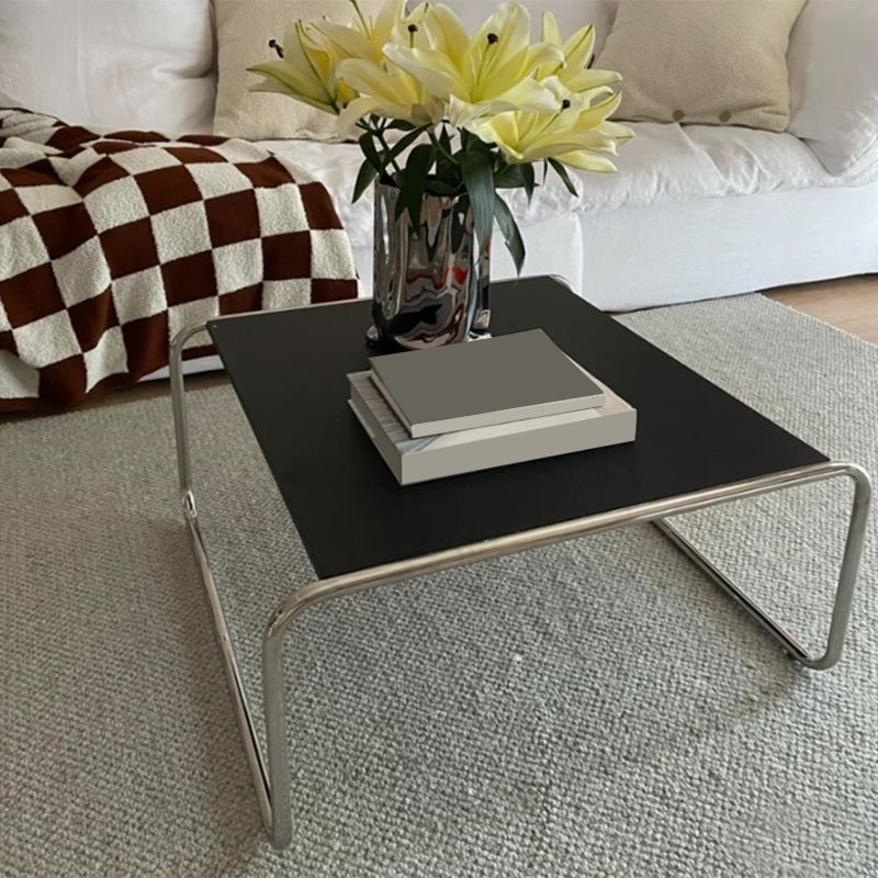 Square Steel Sled Coffee Table Modern 2 Nesting Cocktail Table