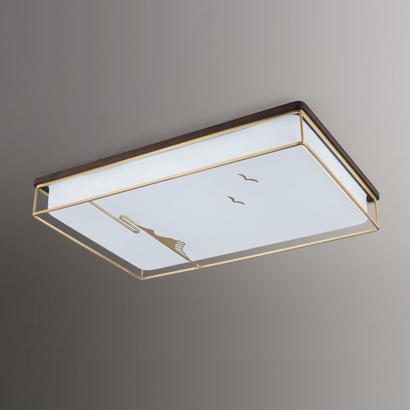 Modern Ceiling Lighting Fixture Metal LED Flush Mount Light Fixture with Acrylic Shade