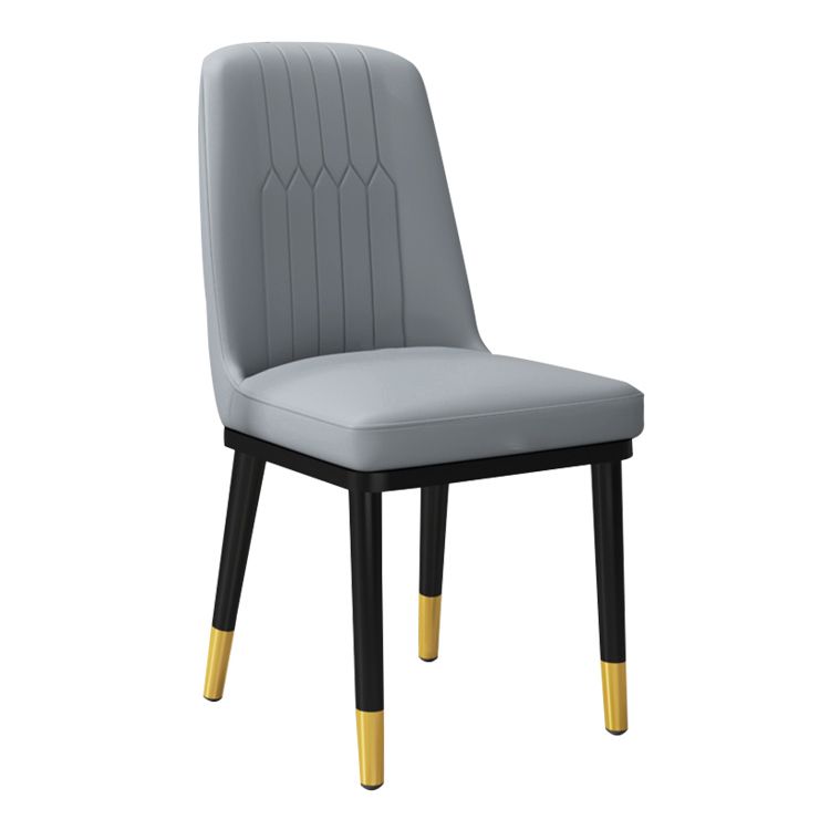 Scandinavian Style Metal Dining Chair Dining Room Upholstered Parsons Armless Chair