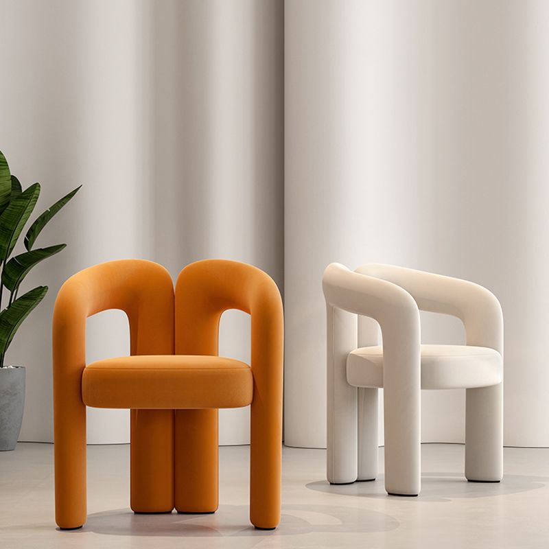 Modern Style Upholstered Dining Chair Open Back Dining Armchair