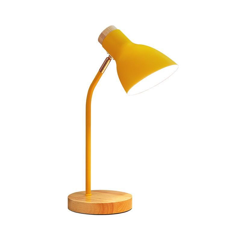 Luce da tavola ampia bagliore Macaron Metal 1 lampadina rosa/gialla lampada da scrivania con nodo rotante