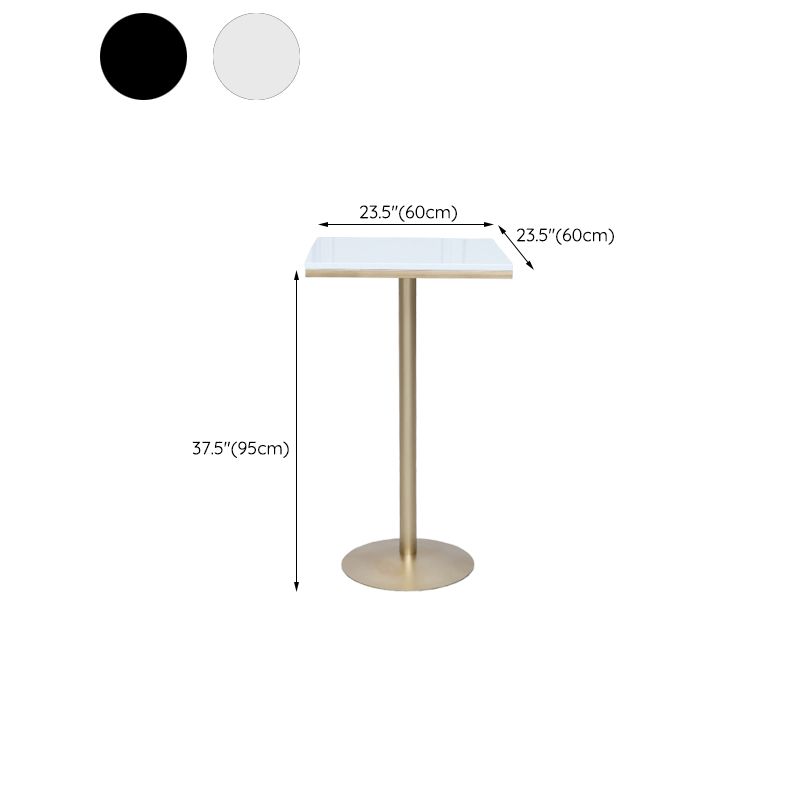 Round Bar Table Gold and Metal Base Bar Table for Kitchen Living Room Coffee Room