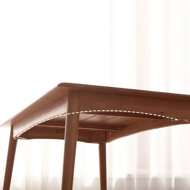 Contemporary Style Dining Table with Fixed Solid Wood Dining Table and Chairs for Home Use