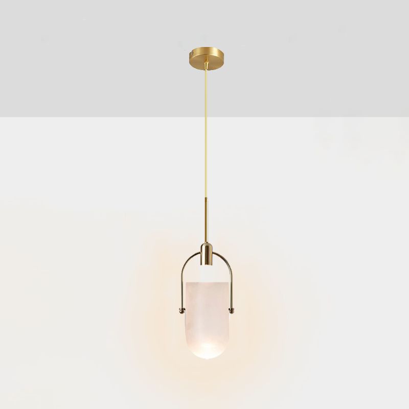 Bucket Shape Hanging Lighting Modern Style Glass 1 Light Pendant Lamp for Restaurant