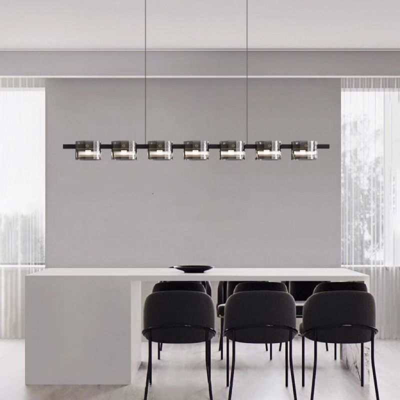 Modern Simple Hanging Island Light Glass LED Hanging Lighting Fixture for Sitting Room