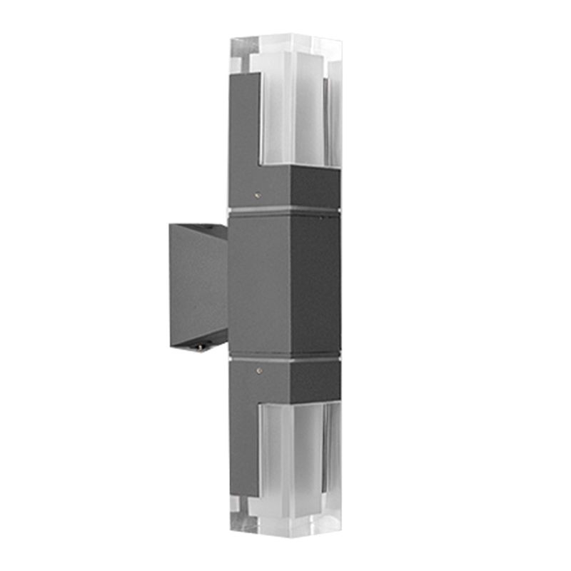 Quadratische Form Metallwandbeleuchtung moderne Multi -Leuchten -Wandmontagebeleuchtung in Schwarz