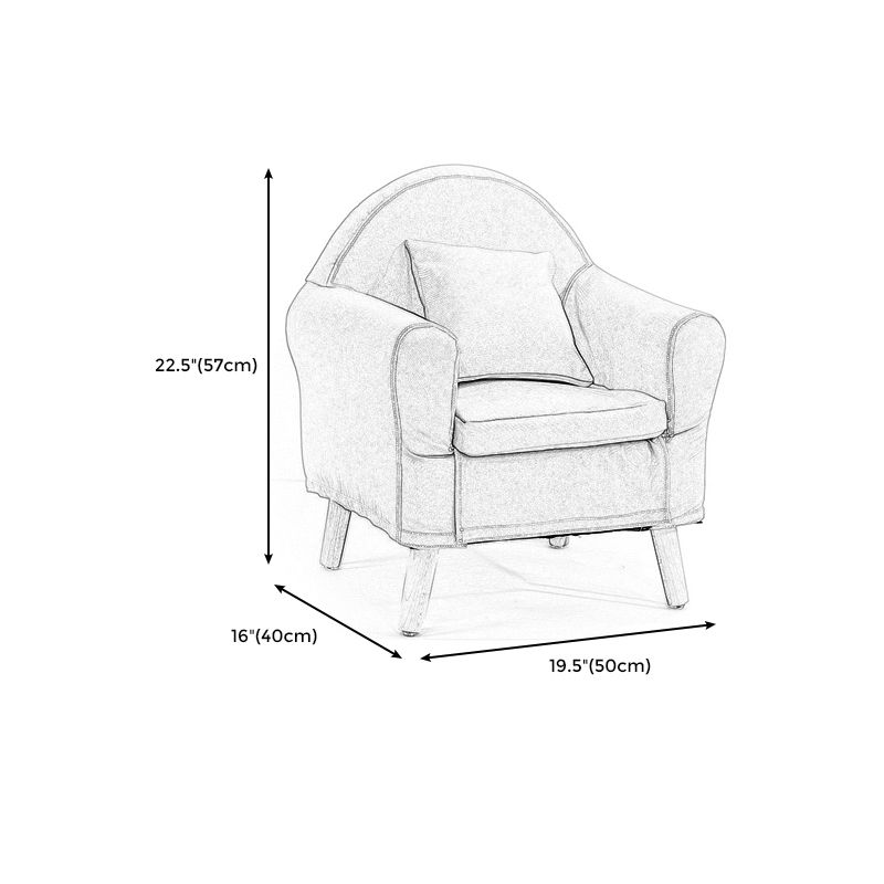 19.68"Wide Armchair Camel Back Cotton Blend Chair with Round Arms and Basic Four Legs